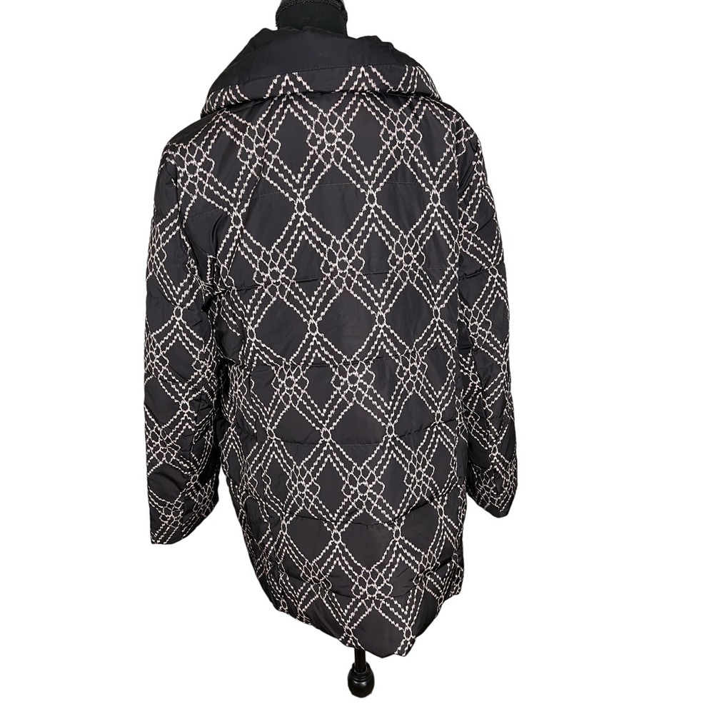 Dennis Basso Reversible Print to Solid Water Resistant Jacket NWOT BLK/ST SIZE L - Picture 3 of 7